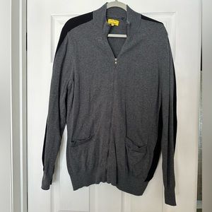 Five Four Poggy The Men Zip Up Cardigan Sweater Crey Size: L